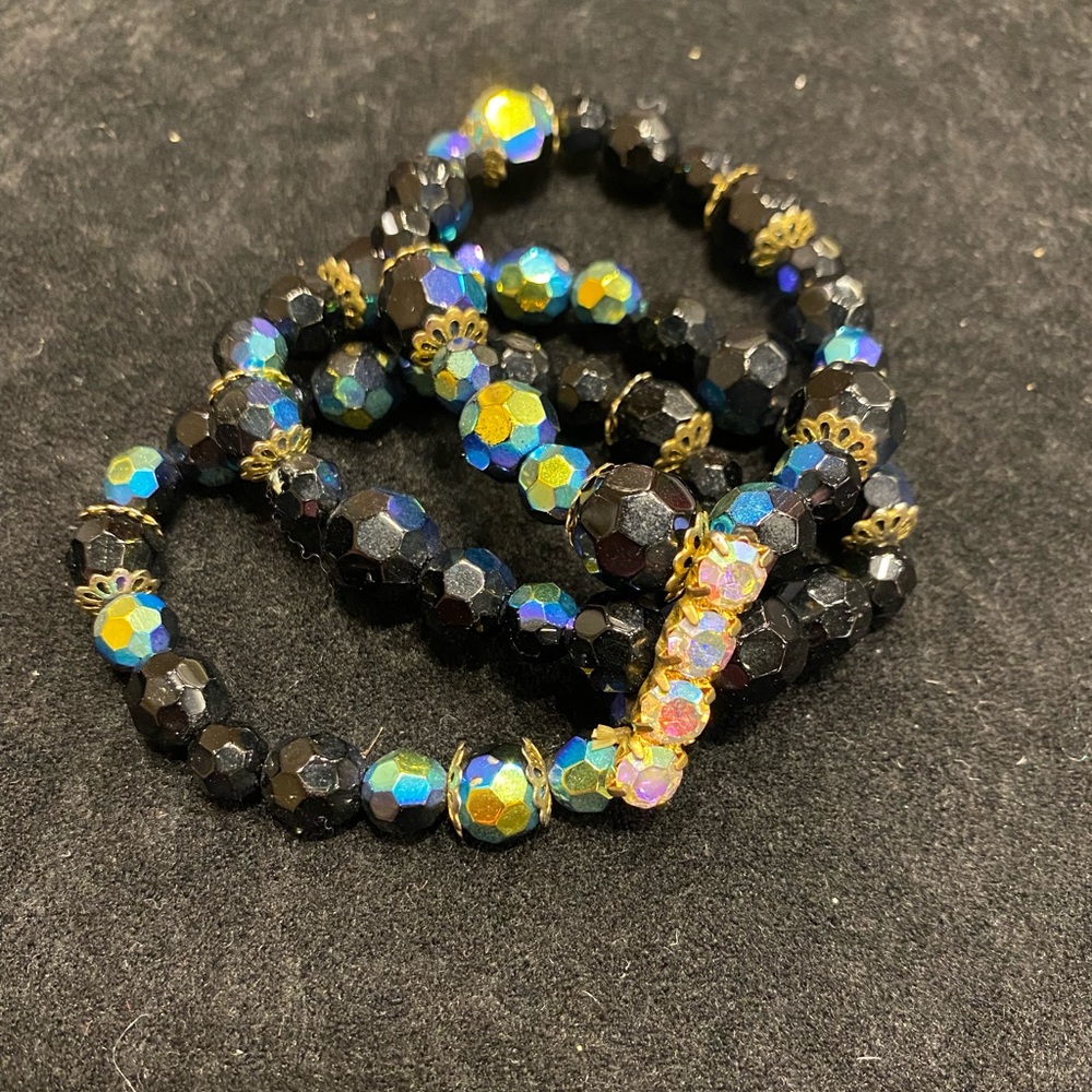Black AB stones bracelet